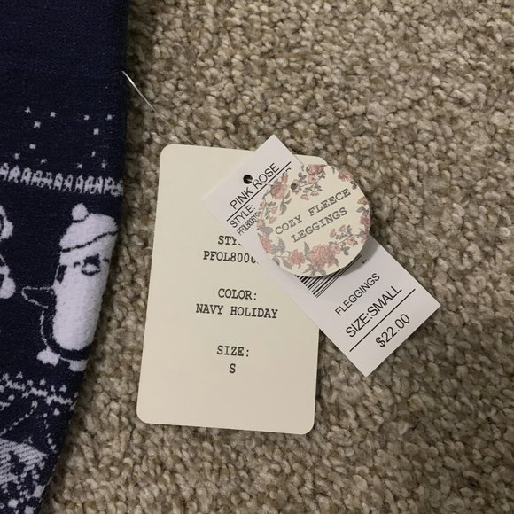 Women's Navy Snowman Print Leggings - Picture 4 of 6